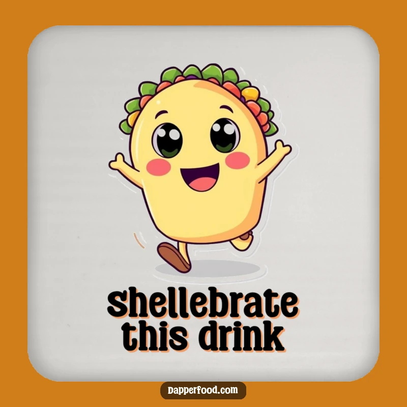 Funny Set Taco Cartwheeling Coasters - Protect Surfaces with Joyful Art Gift