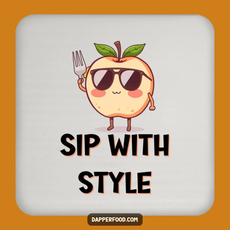 Funny Apple Sunglasses Coaster - Protect Surfaces with Humor!