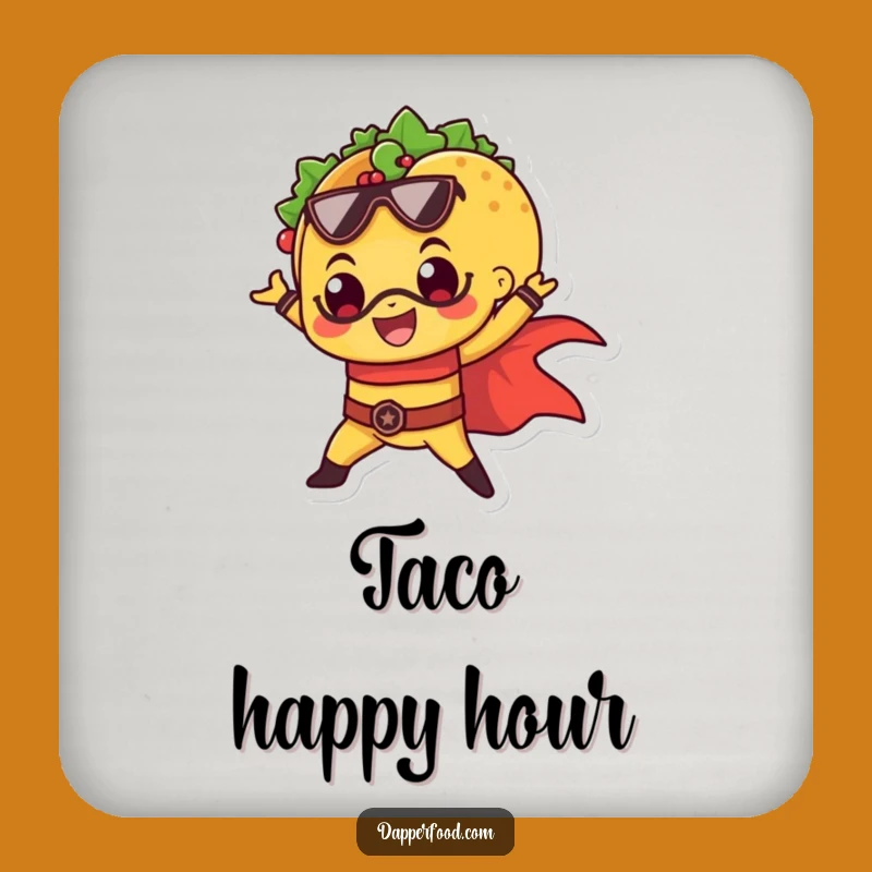 Funny Taco Superhero Coaster Set: Protect Surfaces with Heroic Flair