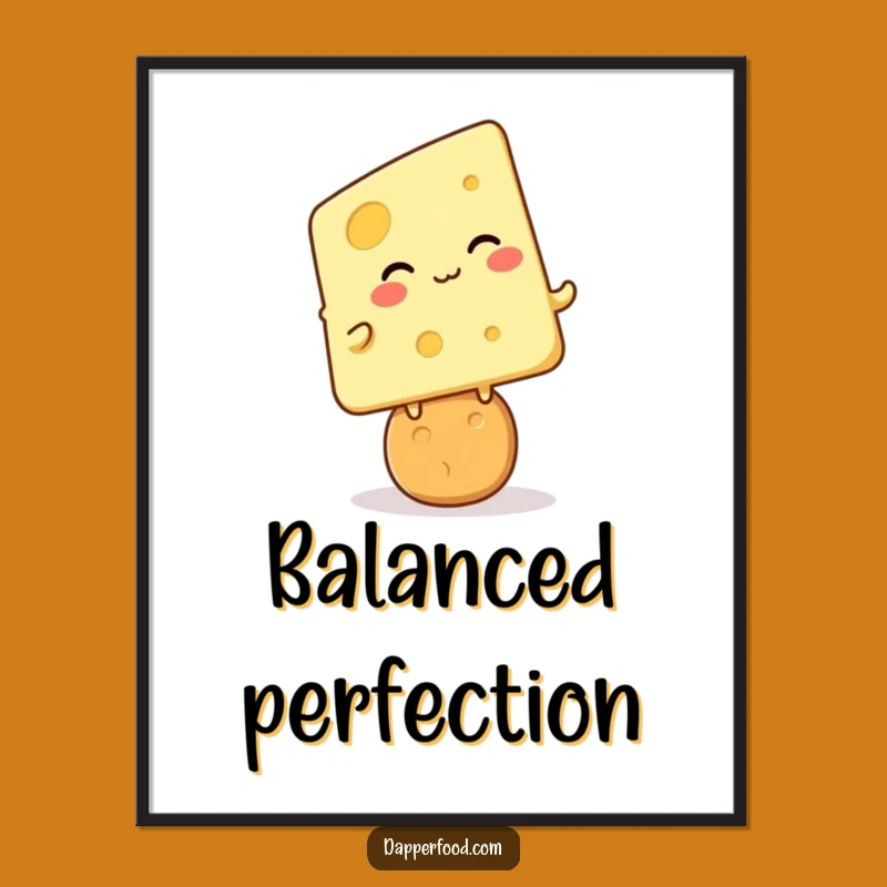 Funny Cheese Cracker Giggle Poster: Joyful Kawaii Art for Snack Lovers