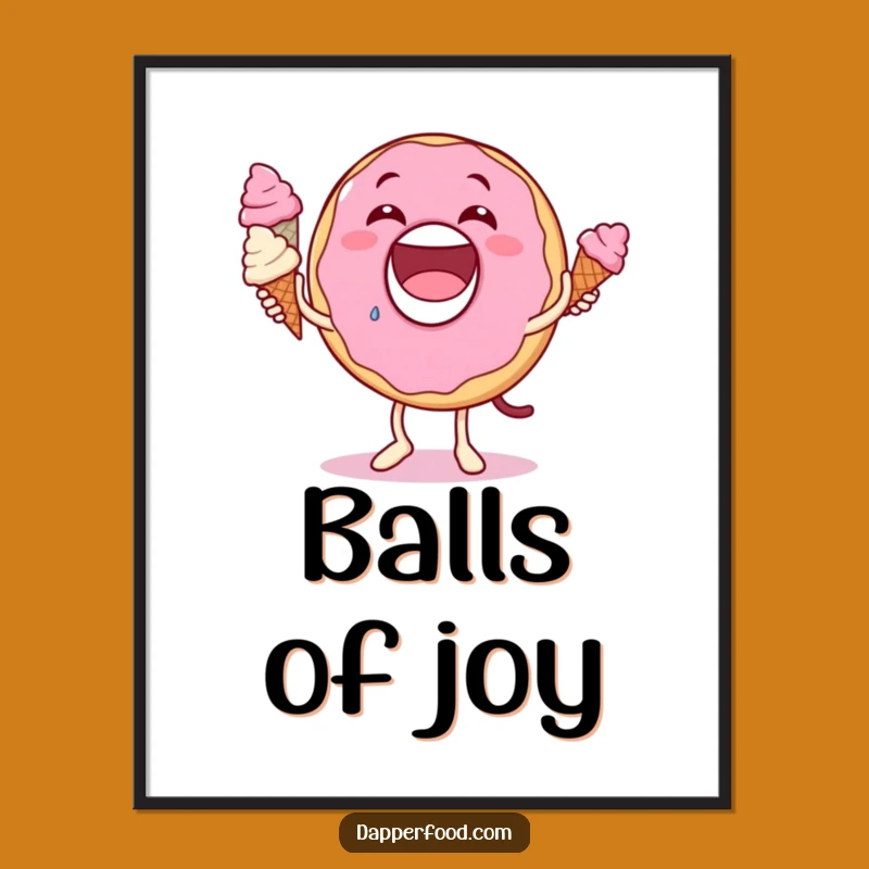 Funny Donut Juggling Poster - Sweet and Hilarious Art for Your Walls