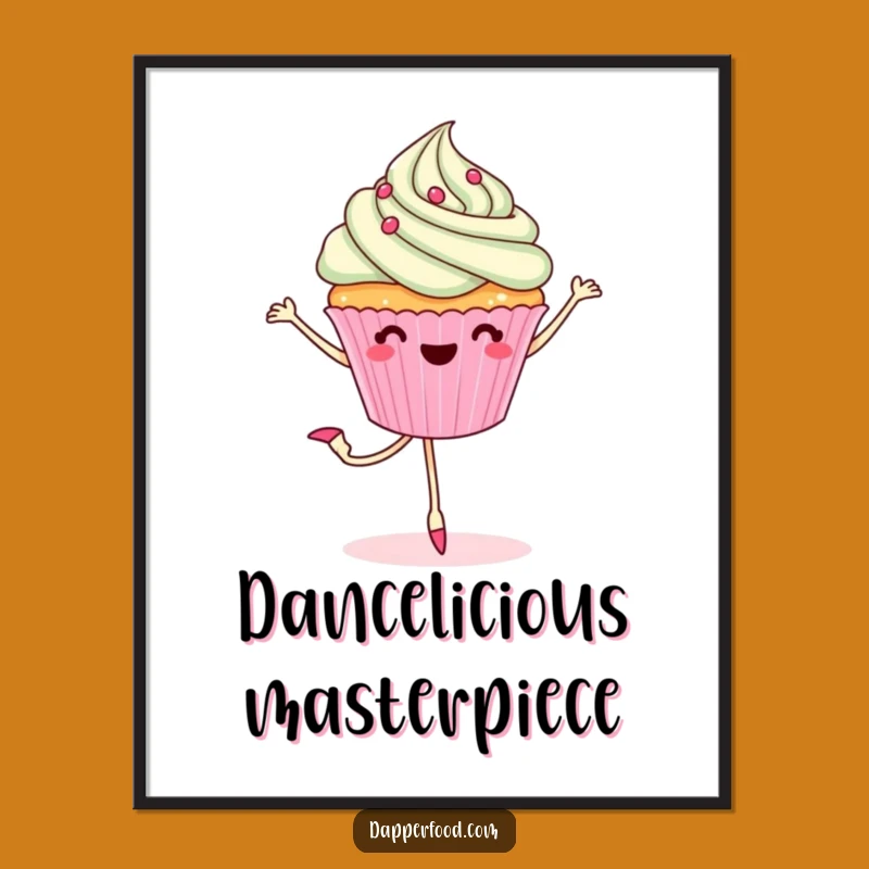Funny Cupcake Pirouette Poster - Whimsical Ballet Wall Art, Gift