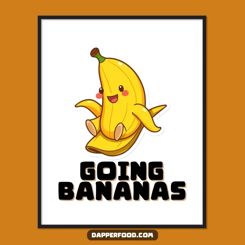 Funny Banana Slide Poster - Quirky Decor & Humorous Gift