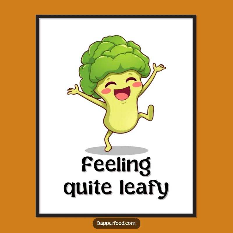 Funny Broccoli Cartwheel Poster Vibrant and Hilarious Veggie Art Print