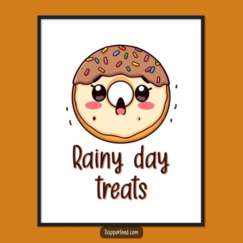 Funny Doughnut Sprinkle Surprise Poster: Whimsical Wall Art for Sweet Lovers