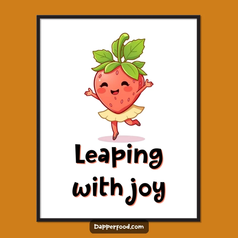 Funny Strawberry Ballet Twirl Poster: Add a Sweet Touch to Your Walls