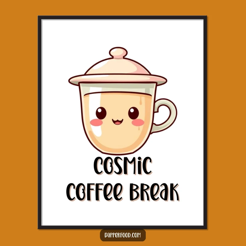 Funny UFO Coffee Art Poster: Decorate with Galactic Humor