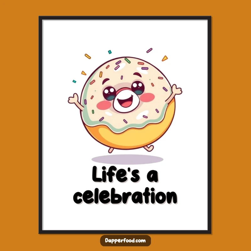 Funny Donut Bounce Poster - Sweet Wall Art for Kitchens Gift