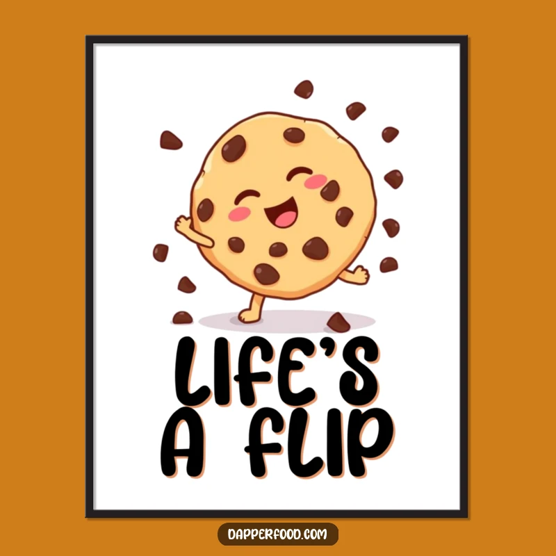 Funny Cookie Cartwheel Poster - Sweet Wall Art for Kitchens Gift