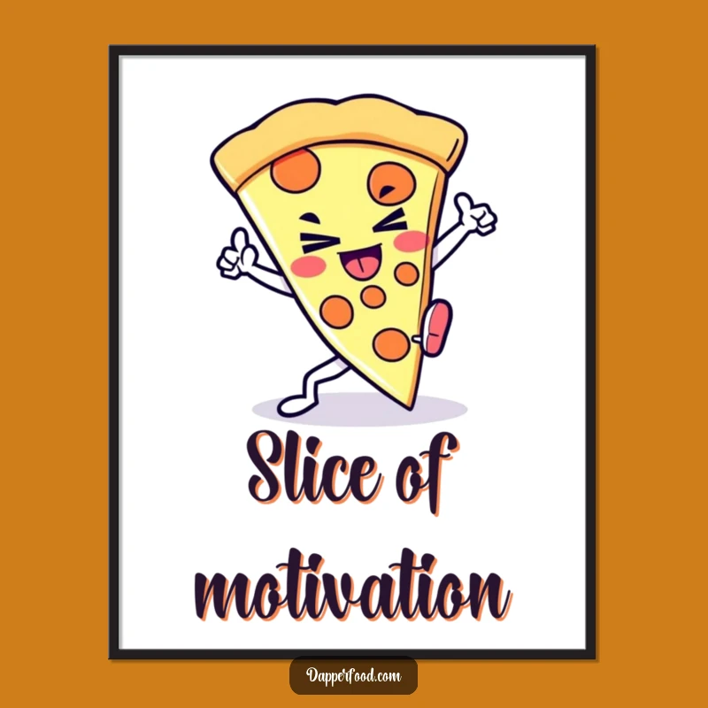Funny Kawaii Pizza Kick Poster: Dynamic Fighting Art for Your motivated Space Funny Gift