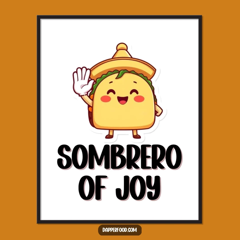 Funny Taco Poster: Vibrant Mexican Art Print, Hilarious Wall Decor Gift!