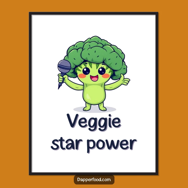 Funny Broccoli Stand-Up Poster - Vegetable Comedy Wall Art!
