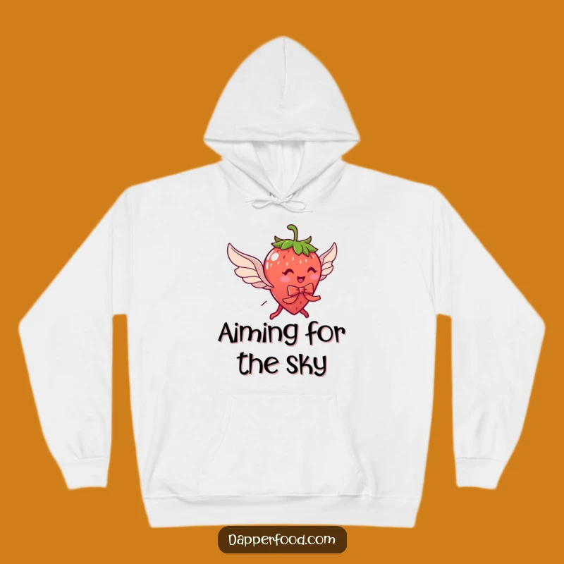 Funny Strawberry Flying Hoodie - Cozy Dreams of Flight!