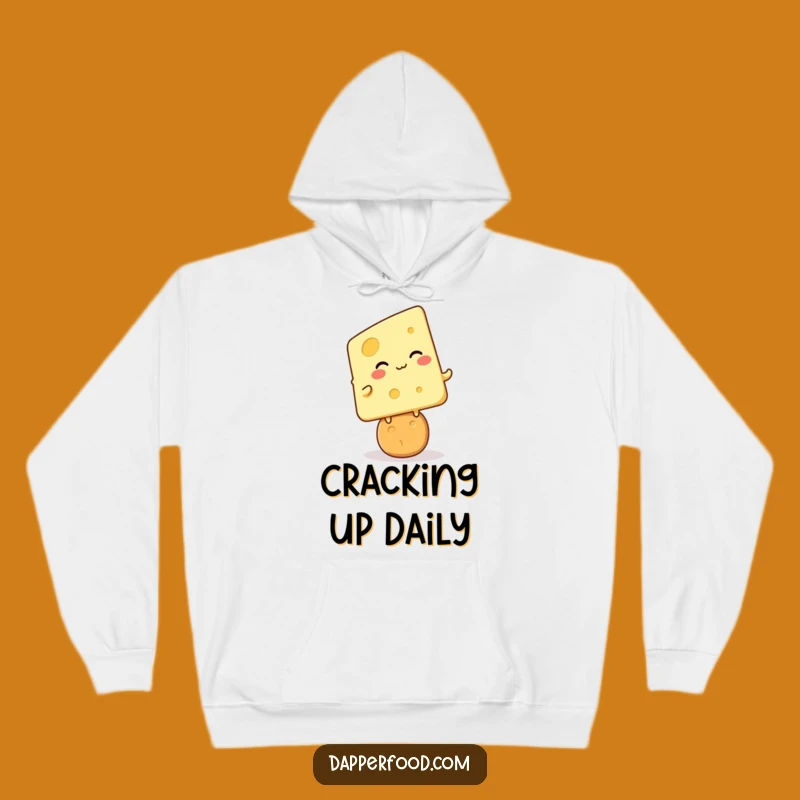 Funny Kawaii Cheese Hoodie: Cozy Cracker Balance for Snack Lovers