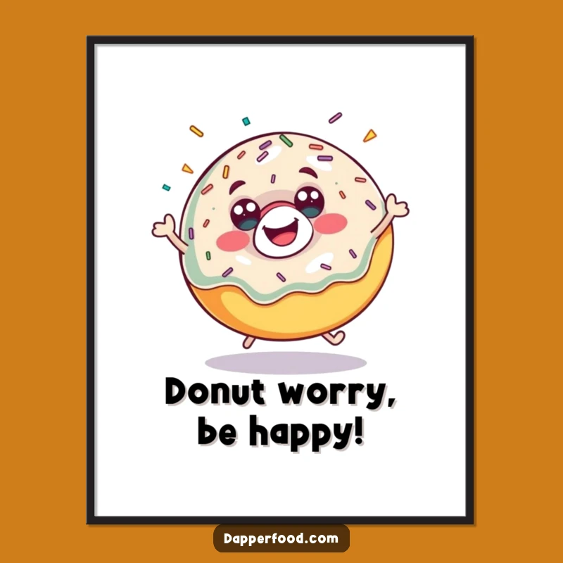 Free Printable Wall Art: Funny Bouncing Donut Downloadable Decor