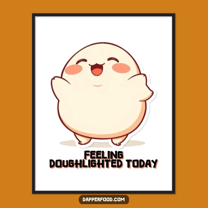 Free Printable Wall Art: Funny Dumpling Character Bobbing with Joy!