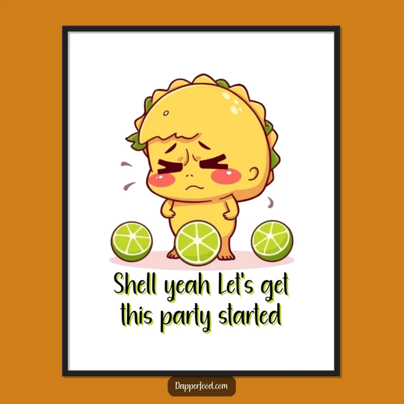 Free Printable Nervous Taco Wall Art: Funny Juggling Decor