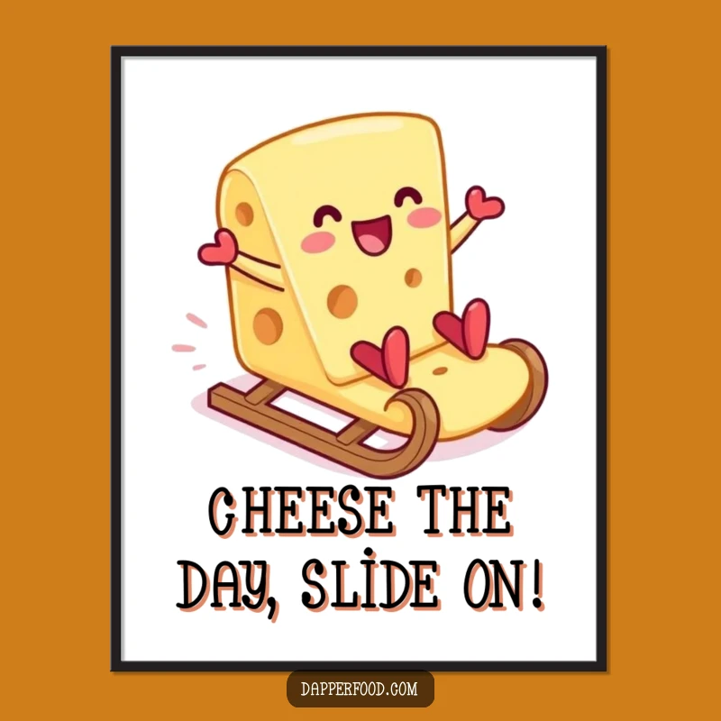 Free Printable Wall Art: Funny Cheese Cracker Slide Downloadable Decor