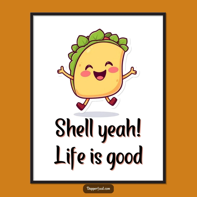 Free Printable Wall Art: Funny Taco Character Hop for Joyful Decor!