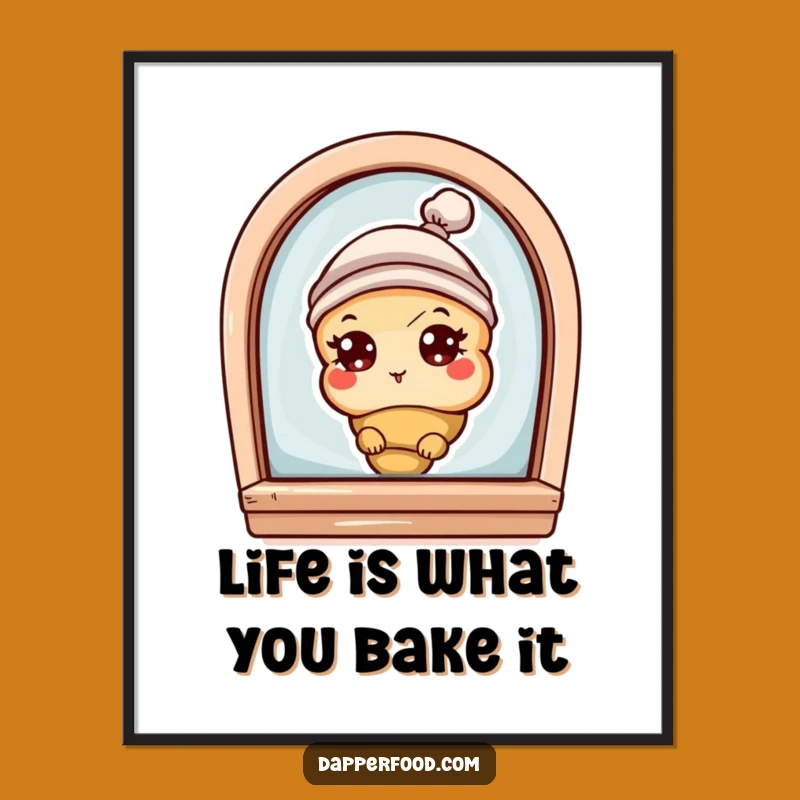 Funny Free Printable Croissant Wall Art - Whimsical Bakery Peek Downloadable Decor