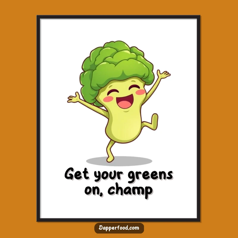 Free Printable Wall Art: Giggling Broccoli Floret cartwheels for hilarious downloadable art!