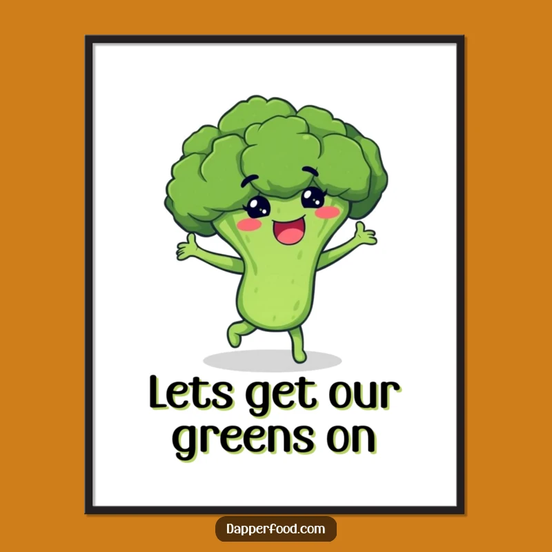 Free Printable Broccoli Dance Wall Art: Funny Veggie Downloadable Decor