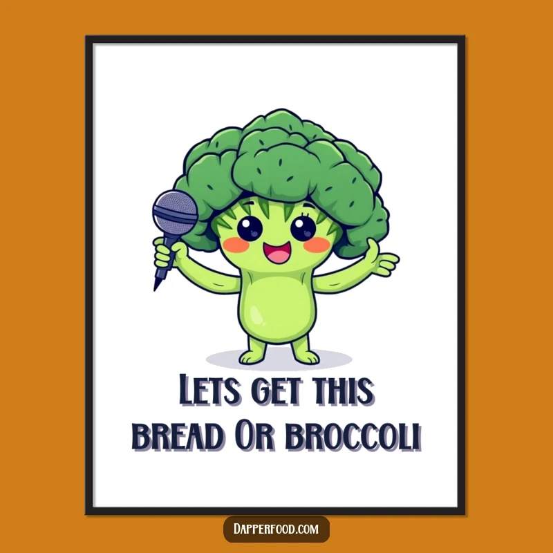 Funny Free Printable Wall Art: Broccoli's Stand-Up Act, Downloadable Decor