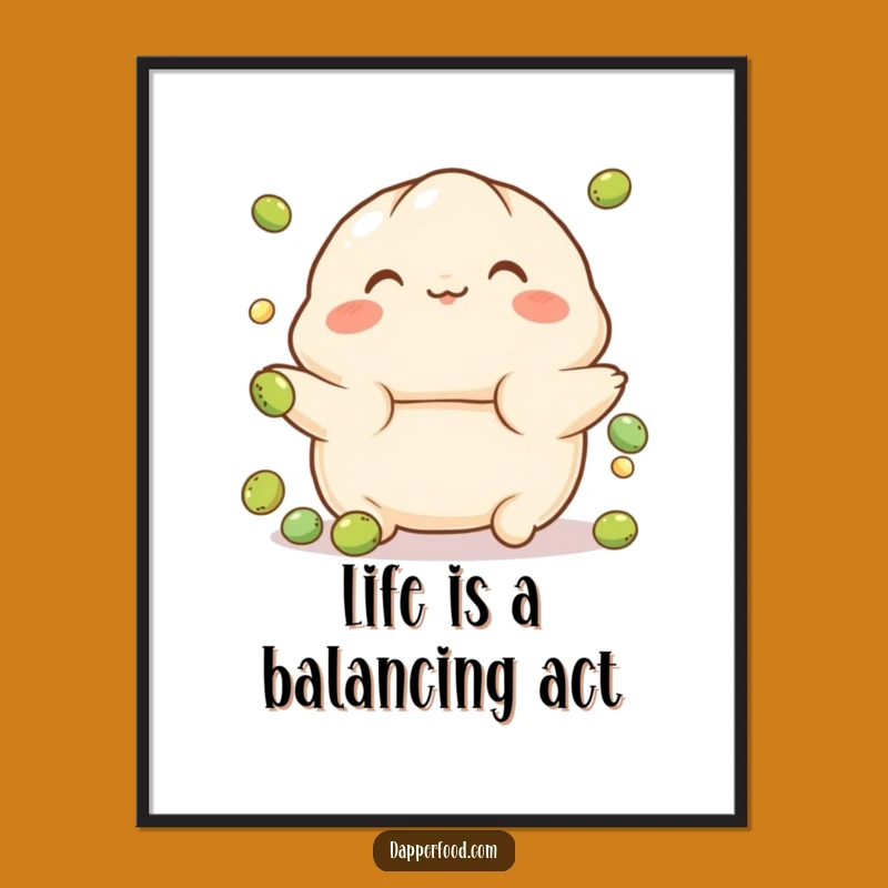 Funny Free Printable Dumpling Wall Art - Whimsical Downloadable Decor