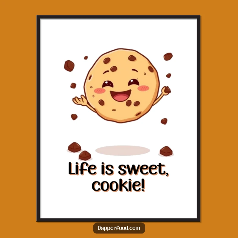 Free Printable Cookie Wall Art: Juggling Chip Art, Humorous Downloadable Decor for Kitchen Spaces
