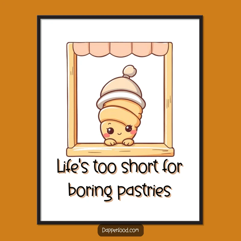 Funny Free Printable Croissant Wall Art: Bakery Window Peek - Downloadable Decor!
