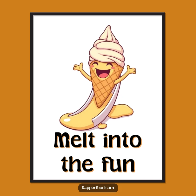 Free Printable Wall Art: Ice Cream's Syrup Slide, Funny Downloadable Decor for Sweet Spaces