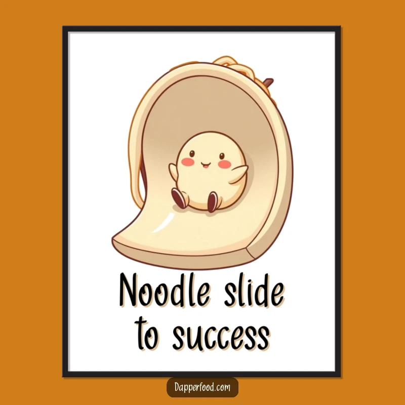 Free Printable Wall Art: Dumpling sliding for funny, downloadable foodie art!