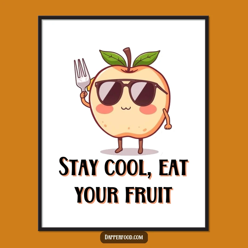 Funny Free Printable Wall Art: Apple's Cool Attitude, Downloadable Decor