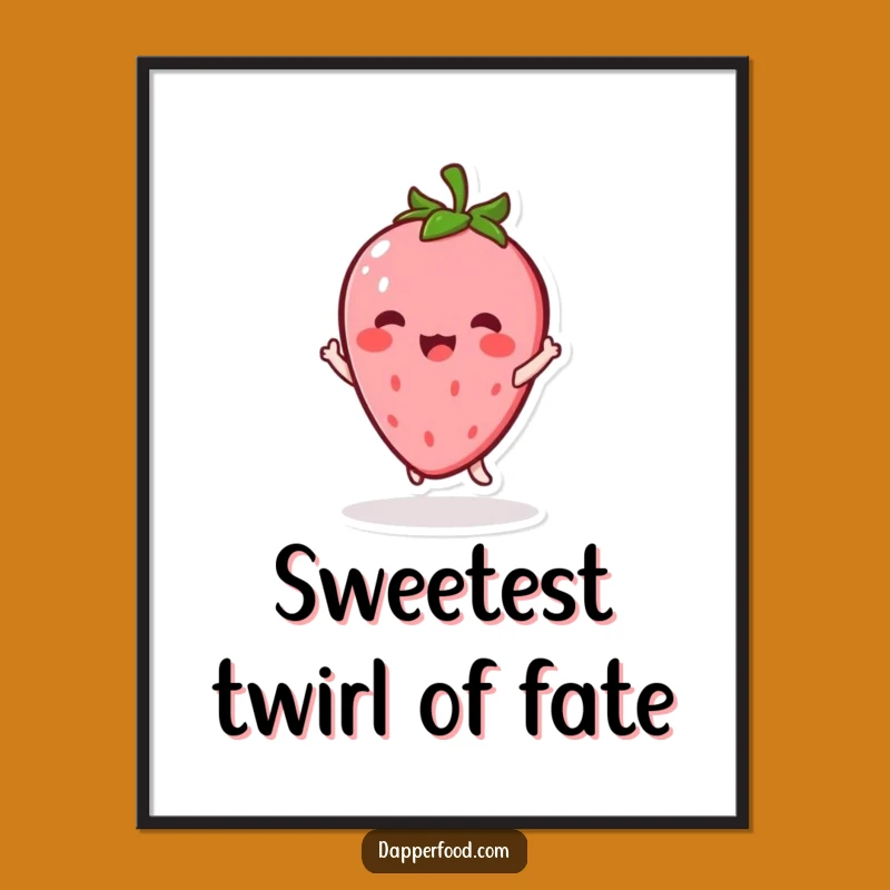 Free Printable Wall Art: Cute Kawaii Strawberry Twirl Decor