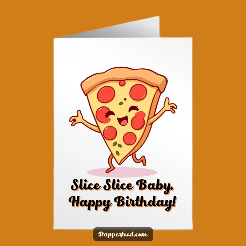 Free Printable Birthday Card: Funny Dancing Pizza Flamenco Fiesta Downloadable Gift