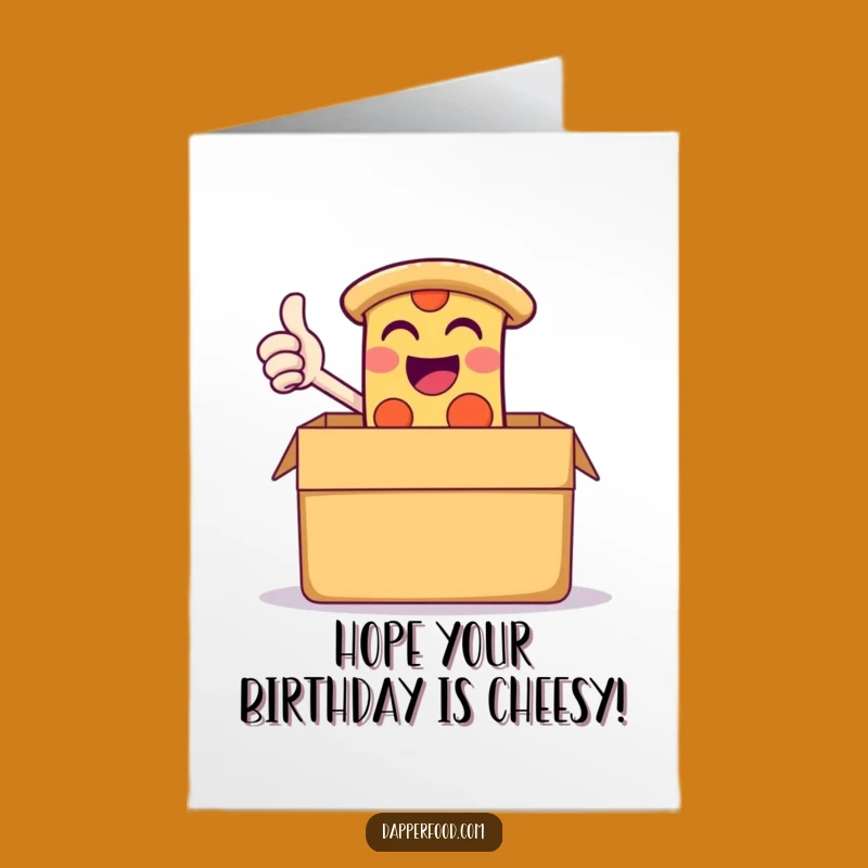 Free Printable Birthday Card: Funny Pizza Thumbs-Up, Downloadable Gift