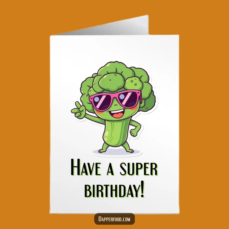 Free Printable Funny Birthday Card: Broccoli Superhero, Hilarious Downloadable Gift for Heroes