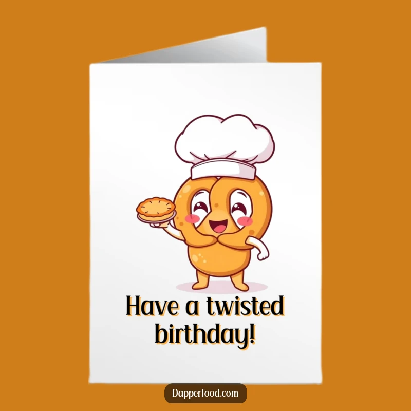 Free Printable Funny Birthday Card: Pretzel Chef, Hilarious Downloadable Gift for Bakers