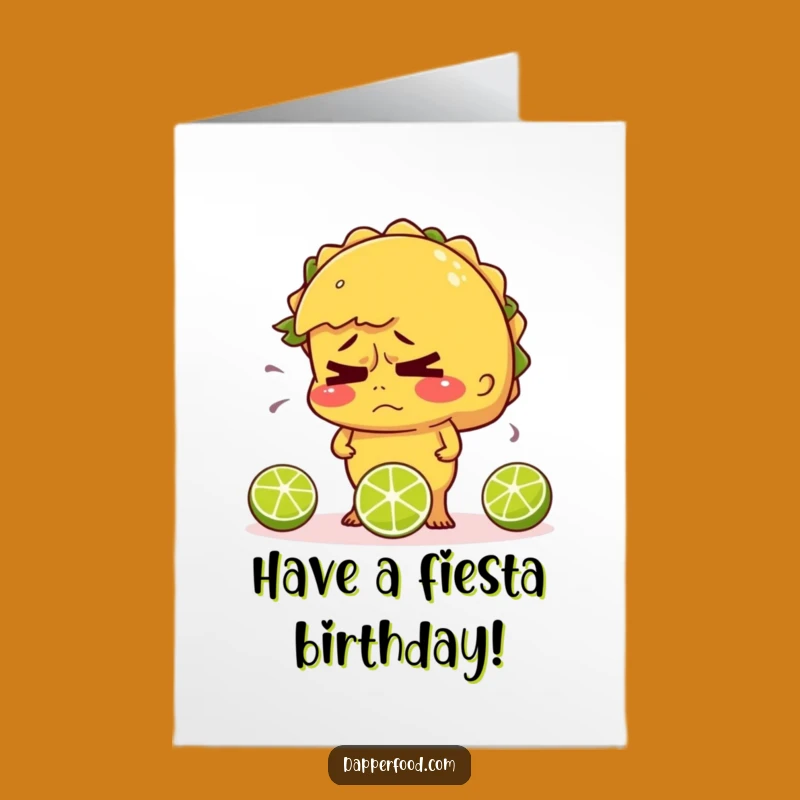 Free Printable Nervous Taco Birthday Card: Funny Juggling Gift