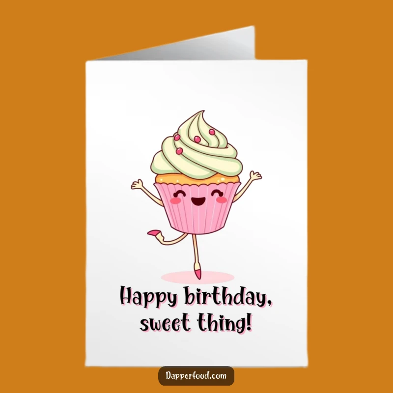 Free Printable Birthday Card: Cupcake Pirouette, Funny Downloadable for a Sweet Celebration
