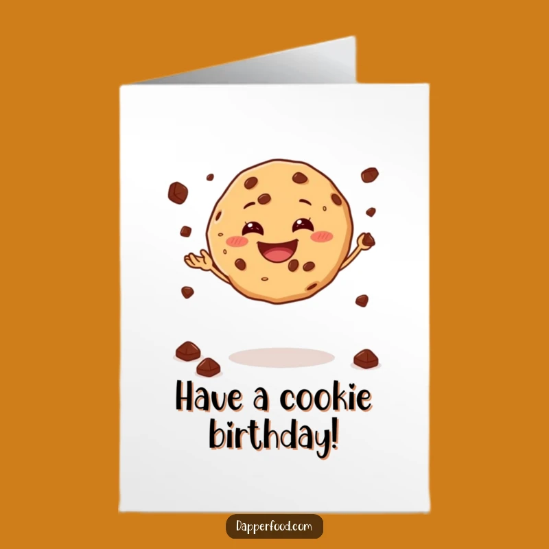 Free Printable Cookie Birthday Card: Juggling Chip Fun, Hilarious Downloadable Greeting for Sweet Celebrations