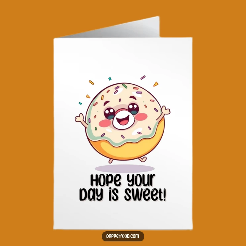 Free Printable Birthday Card: Bouncing Donut Fun Downloadable Gift