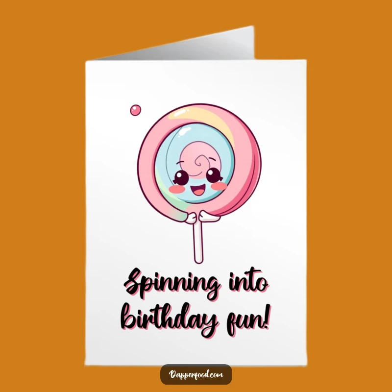 Free Printable Birthday Card: Gleeful Kawaii Lollipop Spin