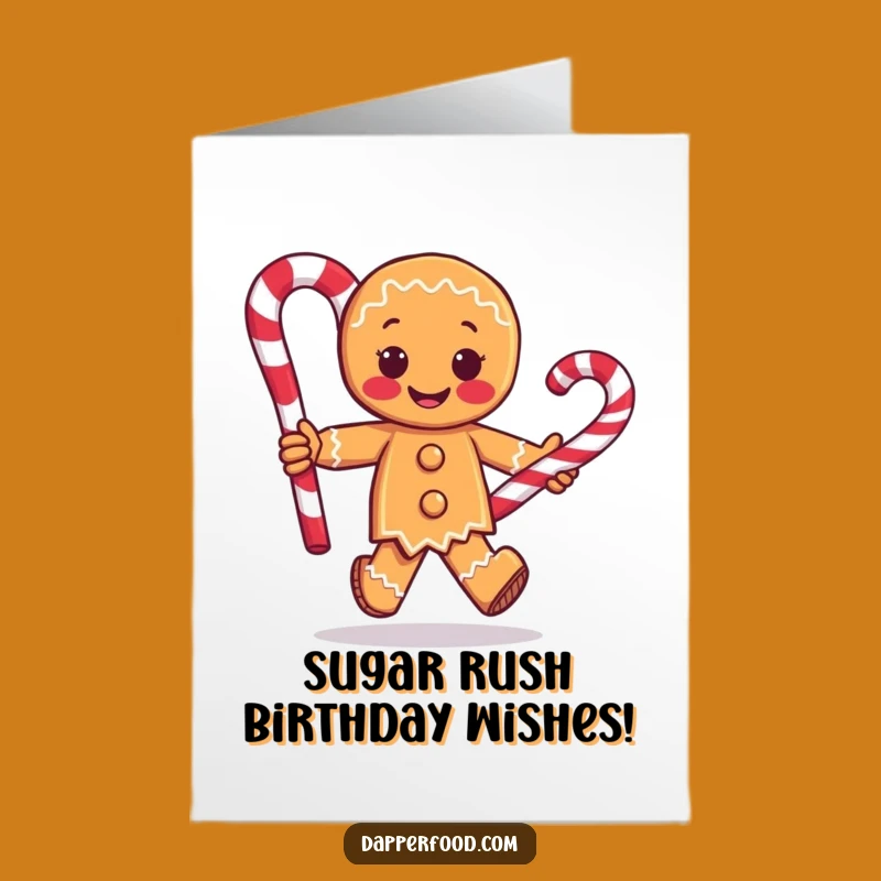 Free Printable Gingerbread Man Birthday Card: Funny Downloadable Gift for a Sweet Celebration
