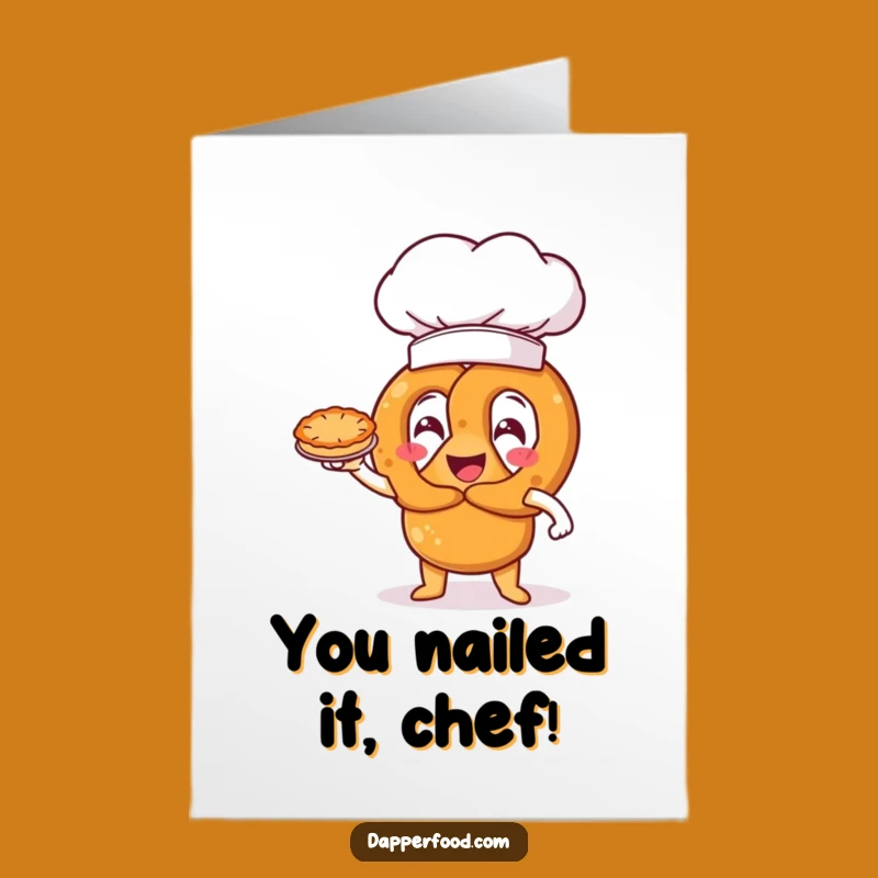 Free Printable Congrats Card: Pretzel Chef, Hilarious Downloadable Gift for Culinary Stars