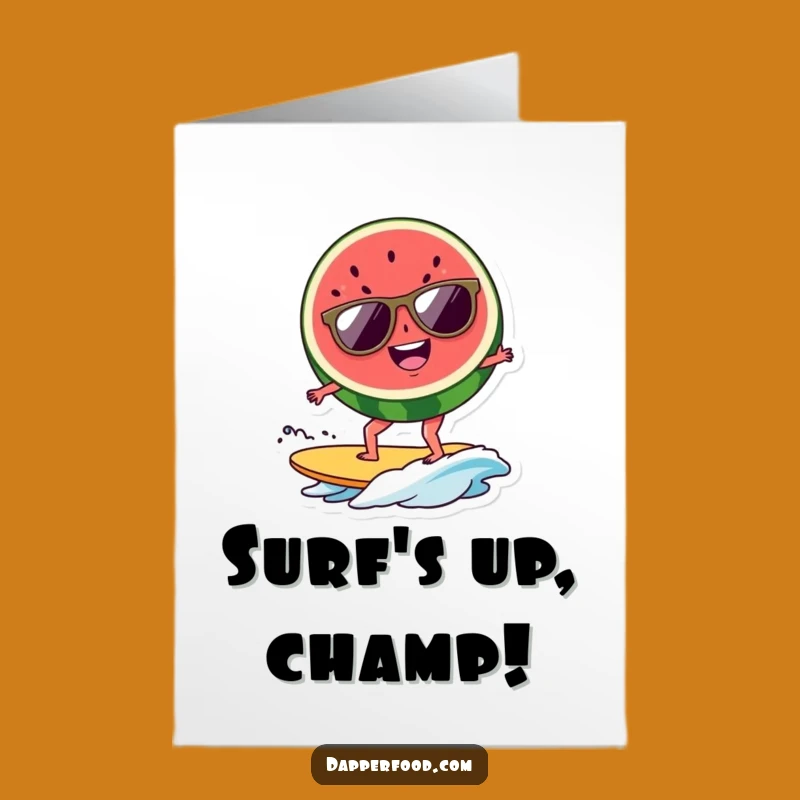 Free Printable Congrats Card: Watermelon Surfer Dude Downloadable