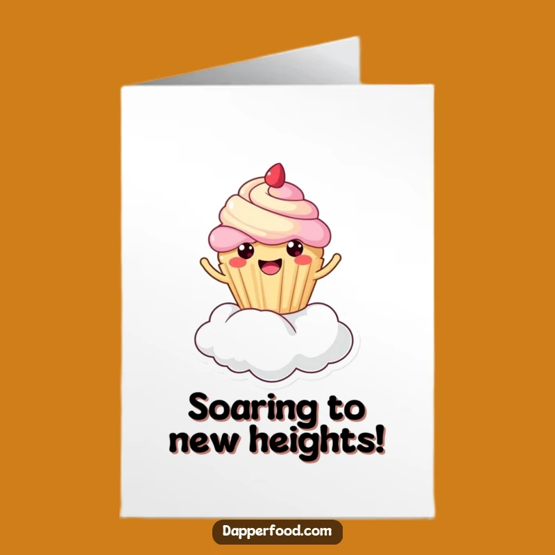Free Printable Kawaii Cupcake Congratulations Card: Bouncing Cloud Joyful Downloadable Gift