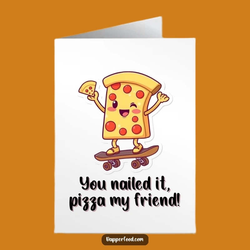 Free Printable Congrats Card: Awesome Pizza Skater, Fun Downloadable for Any Achievement