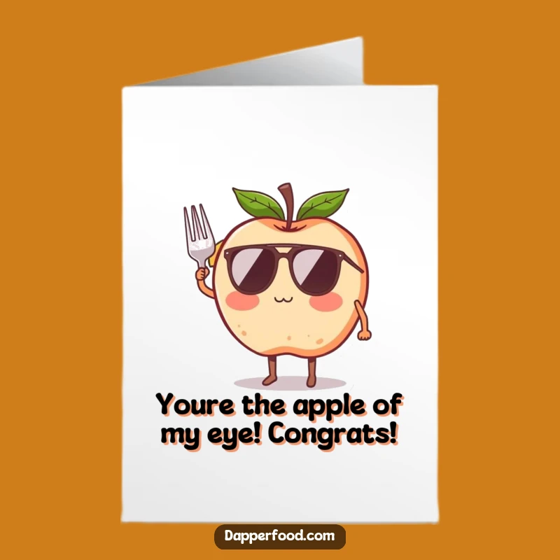 Free Printable Congrats Card: Apple's Chic Achievement, Downloadable Art