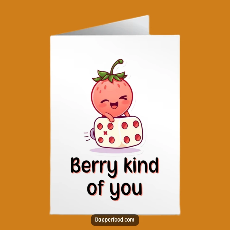 Free Printable Thank You Card: Strawberry Dice, Meaningful Downloadable Gift